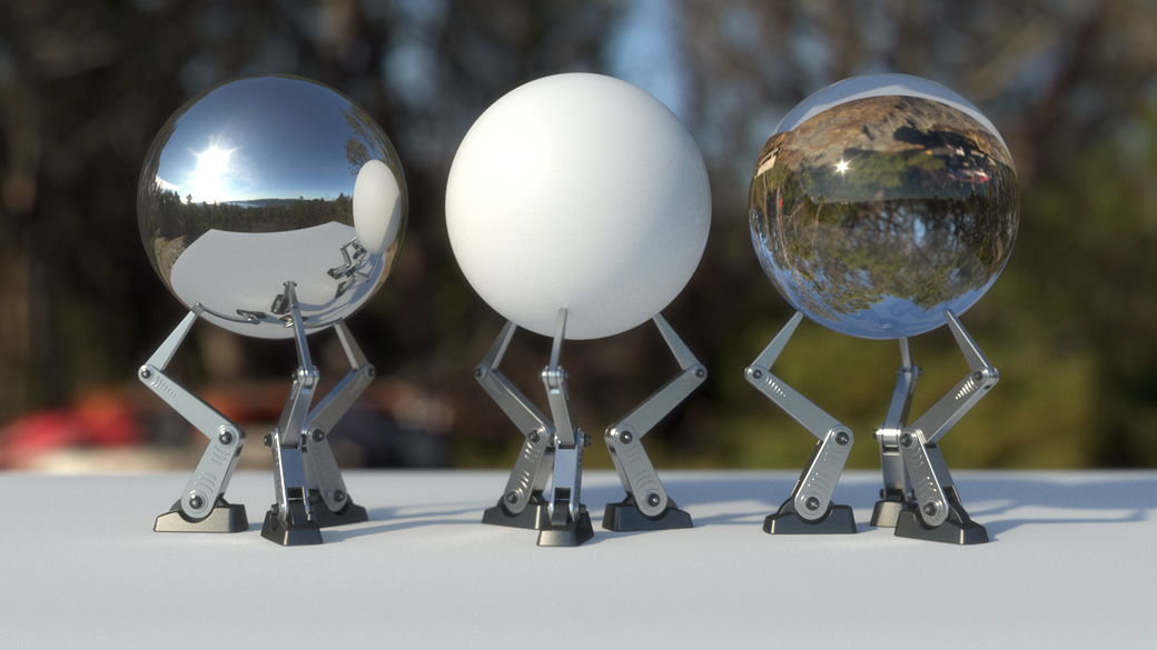 Example scene rendered with this Full Spherical High Dynamic Range Image