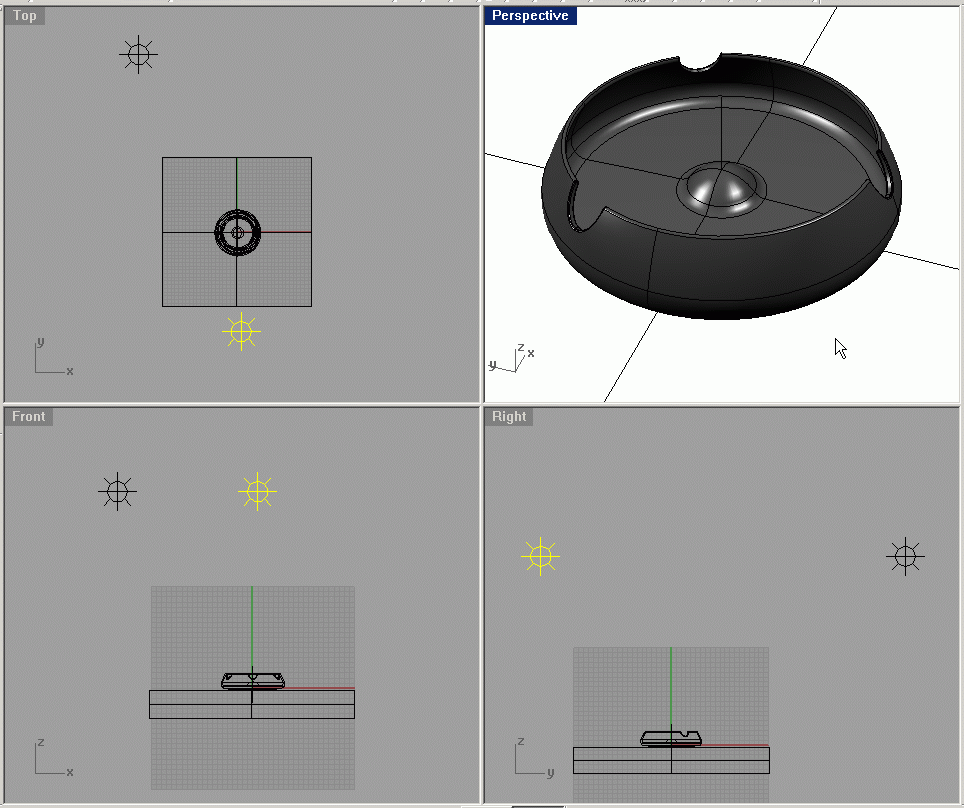 Rhinoceros 3D tutorial - modeling an ashtray